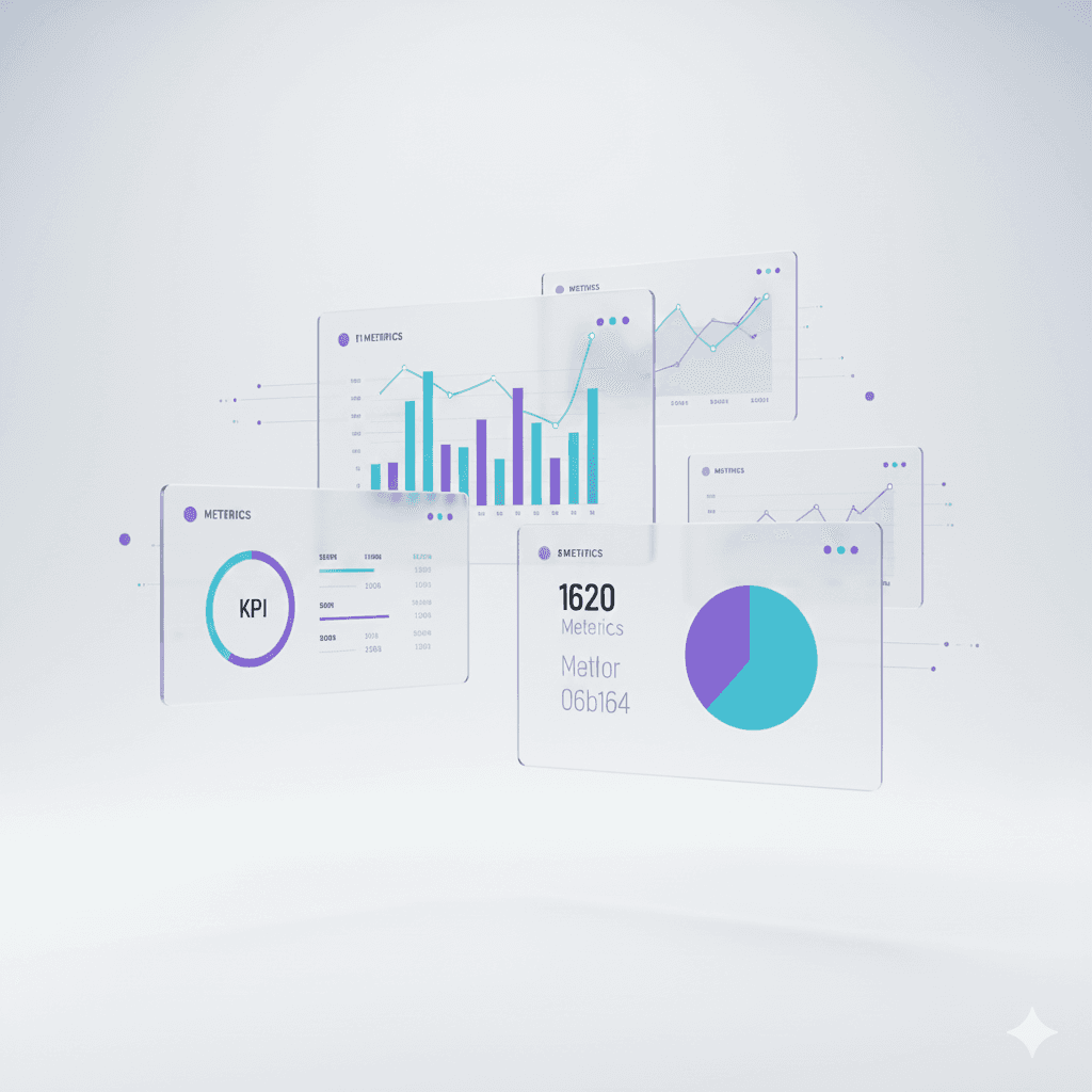 Business intelligence dashboard showing key metrics